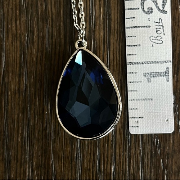 Blue stone Jewelry Set, Necklace, Earrings and Cocktail Ring - Picture 9 of 15